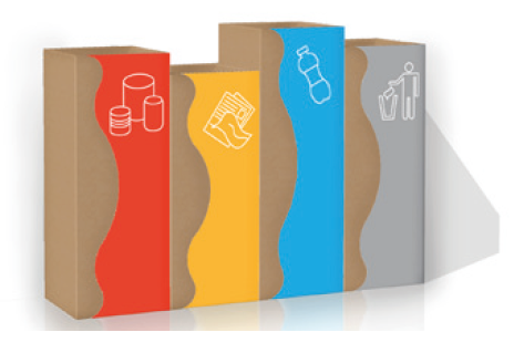 Abfallkorb Vigne: 4 Körbe aus Karton zur Abfallsammlung, Abfallmanagement für Vending Automaten & Automatenstationen by Flavura: Getränkeautomaten, Kaffeeautomaten, Kaffeevollautomaten, Foodautomaten, Snackautomaten, Verkaufsautomaten, Verpflegungsautomat