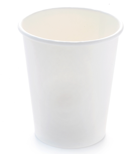 Kaffeebecher weiß ohne Druck: 12 oz, 350 ml: Weißer Pappbecher
